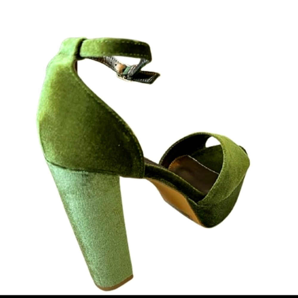 Faux suede platform heels